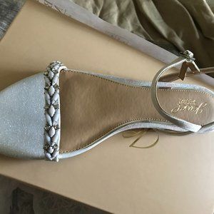 Badgley Mischka - Danica Glitter Embellished Flat Sandals